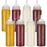 Squeezy Sauce Bottles with Nozzle Caps (340ml)