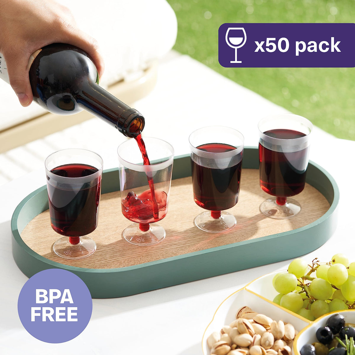 Reusable Plastic Wine Glasses (180ml)