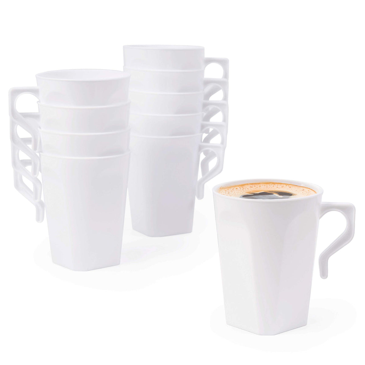 White Hard Plastic Coffee Mugs