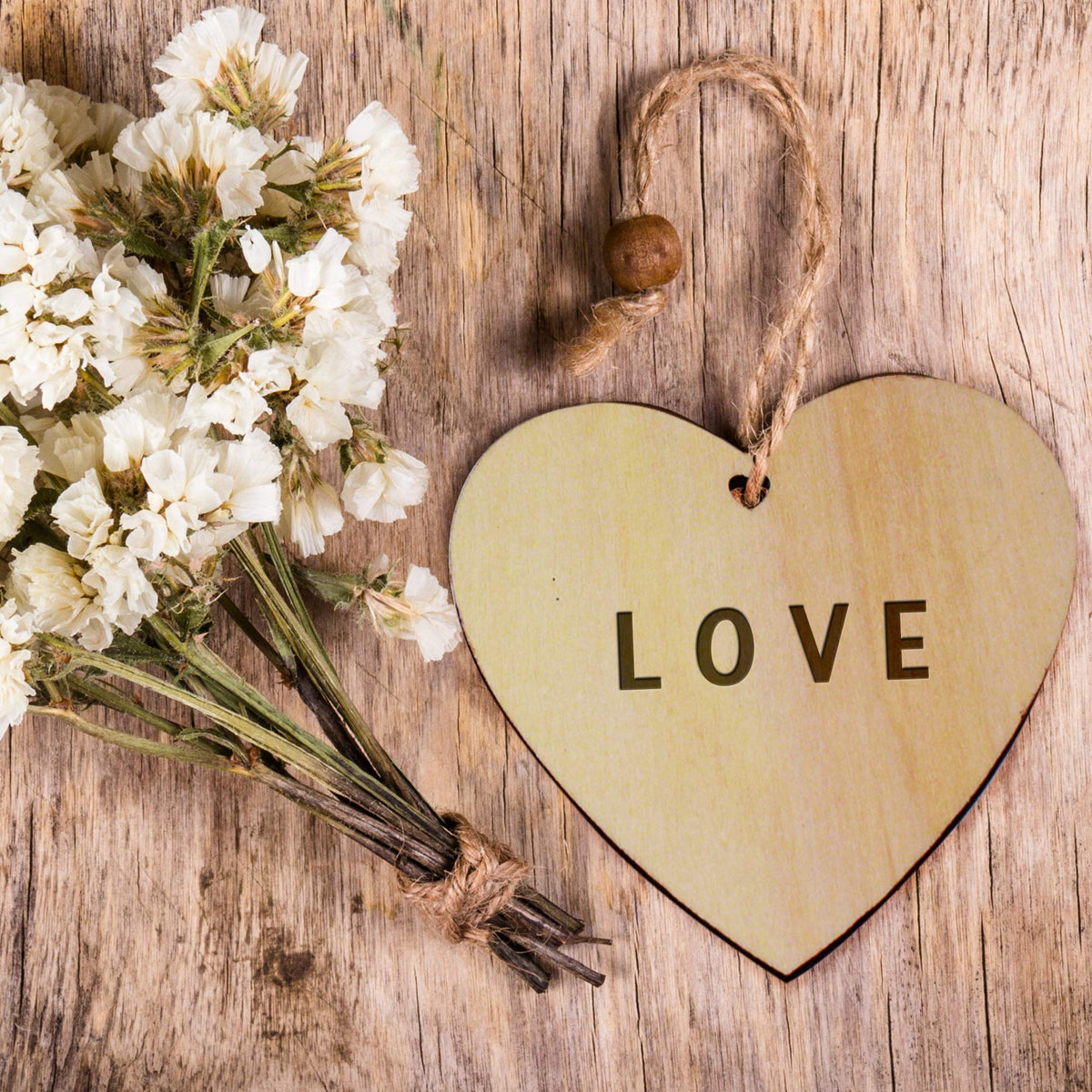 Wooden Heart Table Decorations