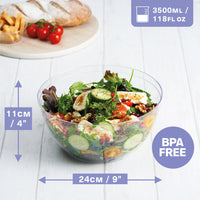 Large Clear Plastic Serving Party Bowls (3500ml)