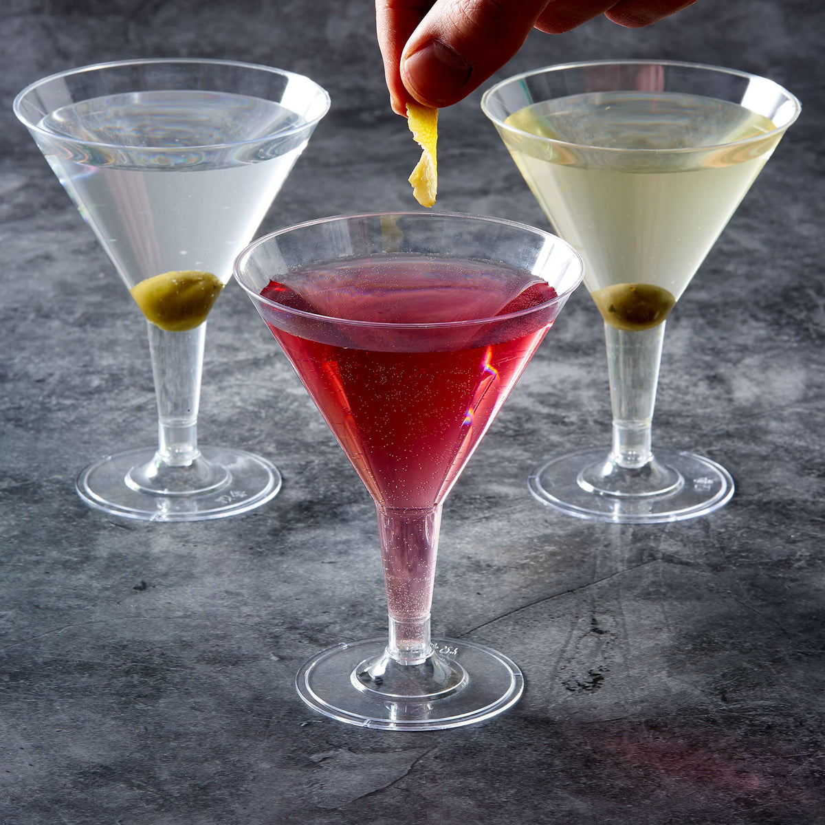 Plastic Martini Cocktail Glasses (210ml)