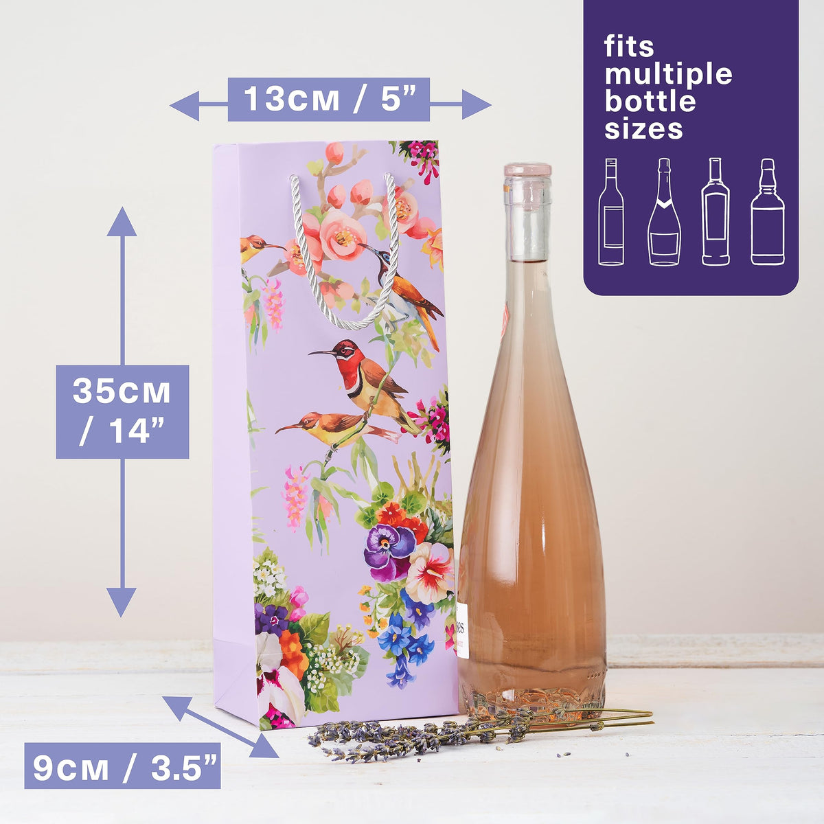 Floral Wine Bottle Gift Bags