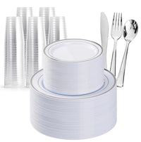 Reusable Dinnerware Set – Plates, Cups & Cutlery - 360 Pack