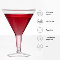 Plastic Martini Cocktail Glasses (210ml)