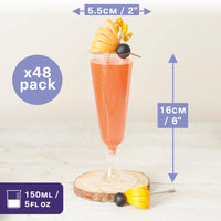Reusable Plastic Drinkware Set – Martini, Wine & Champagne Glasses for Parties - 144 Pack