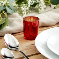 Red Speckled Glass Tea Light Holders