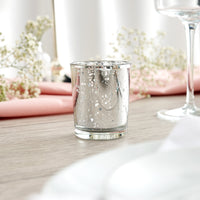 Silver Speckled Glass Tea Light Holders