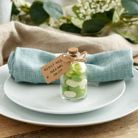 Rounded Mini Glass Bottles with Cork Lids