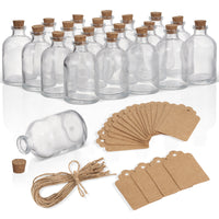 Rounded Mini Glass Bottles with Cork Lids