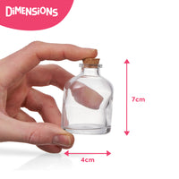 Rounded Mini Glass Bottles with Cork Lids