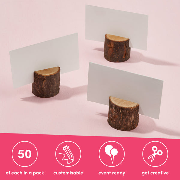 Pine Wood Table Card Name Holders with Place Cards