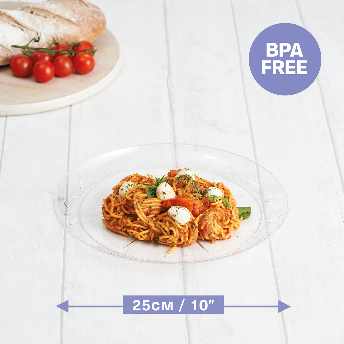 Clear Reusable Plastic Dinner Plates