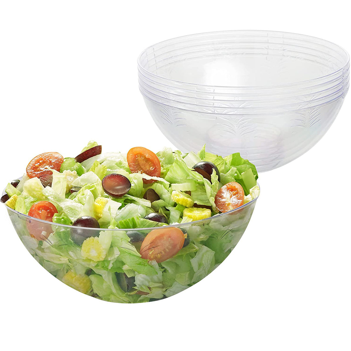 Clear Reusable Plastic Serving Bowls (1500ml)