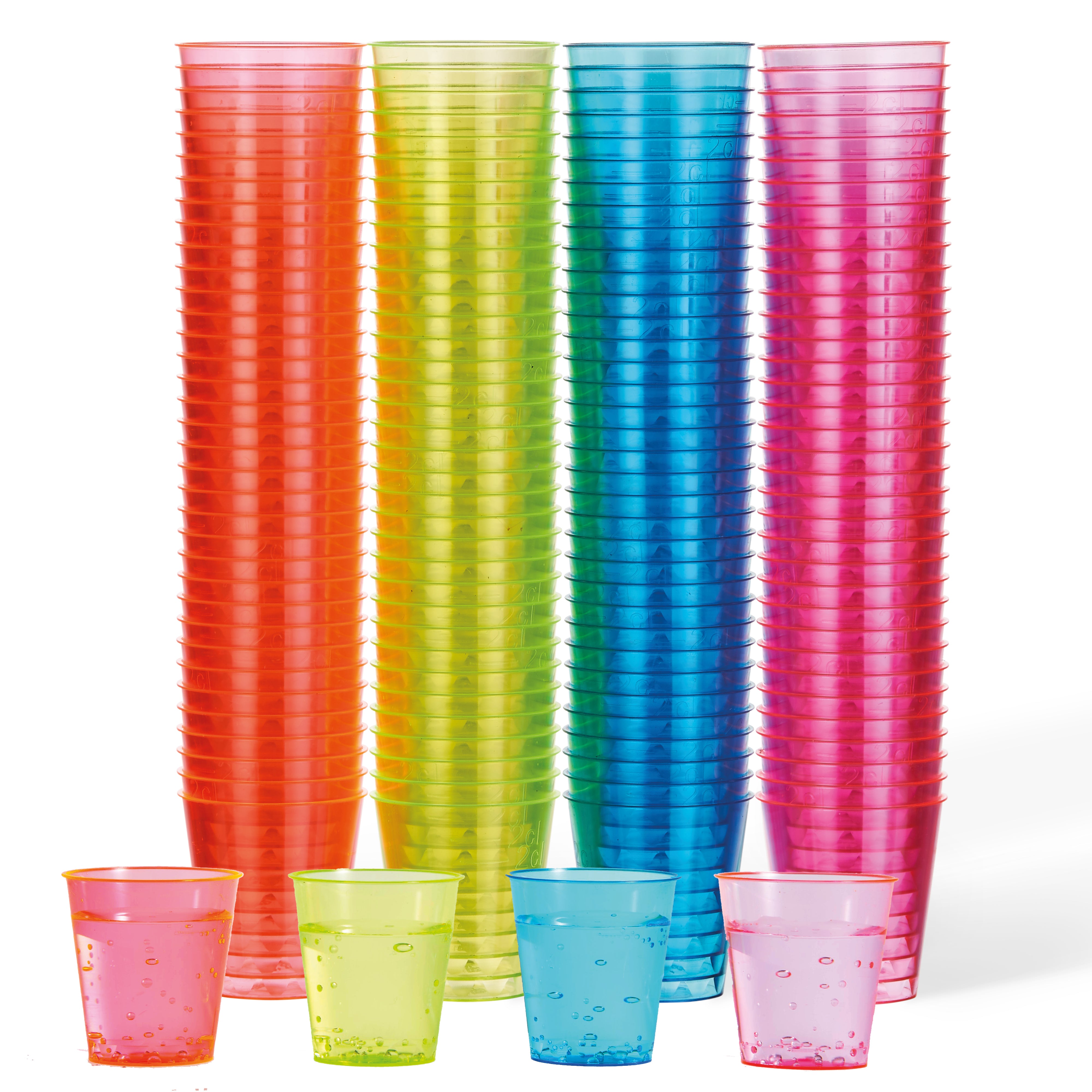 Neon Plastic Shot Glasses 30ml