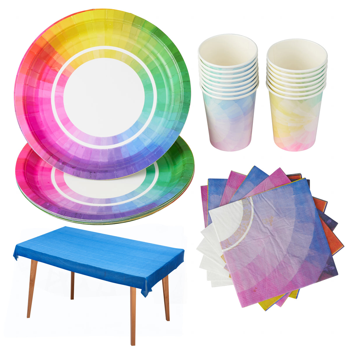 Rainbow Party Tableware Set