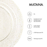 Plastic Plates with Gold Glitter (26cm)