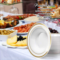 Plastic Bowls with Gold Rim (19cm)