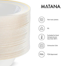 Plastic Bowls with Gold Rim (19cm)