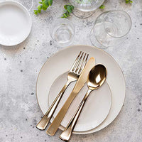 Gold Reusable Plastic Cutlery Set