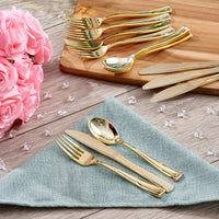 Gold Reusable Plastic Cutlery Set