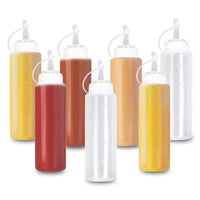 Squeezy Sauce Bottles with Nozzle Caps (240ml)