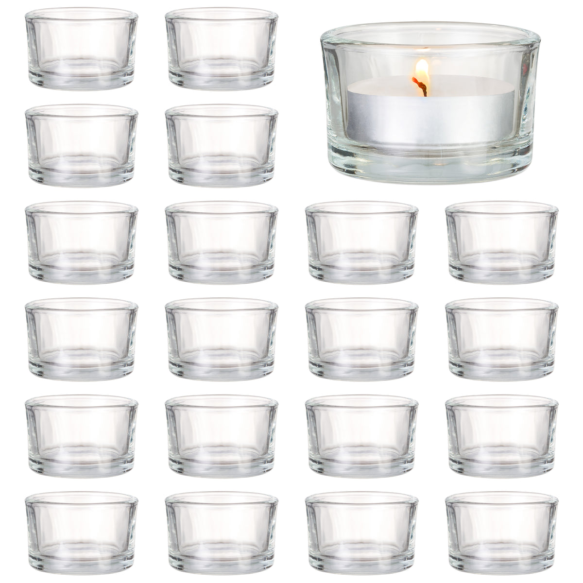 Clear Glass Tea Light Candle Holders