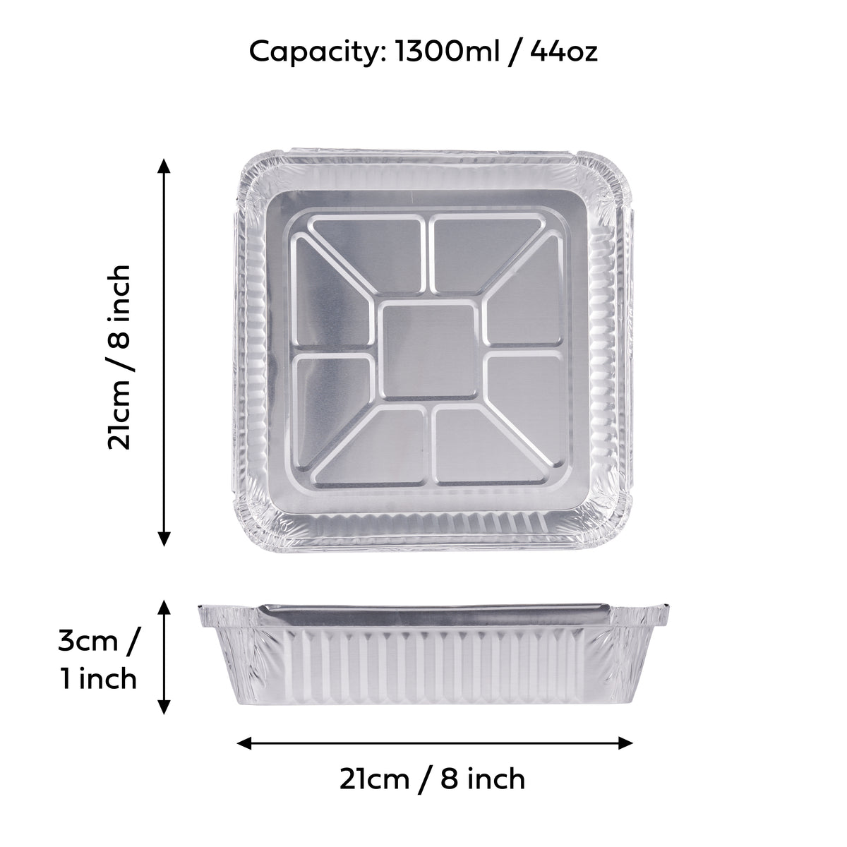 Foil Roasting Trays with Lids (21cm)