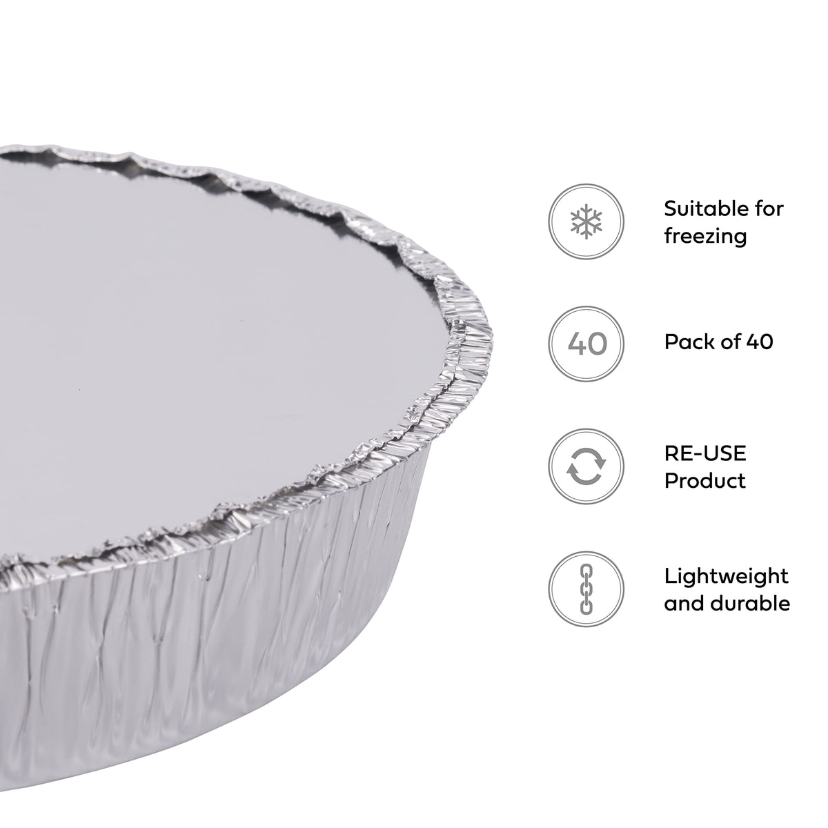 Round Foil Trays with Lids (23cm)