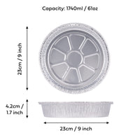 Round Foil Trays with Lids (23cm)