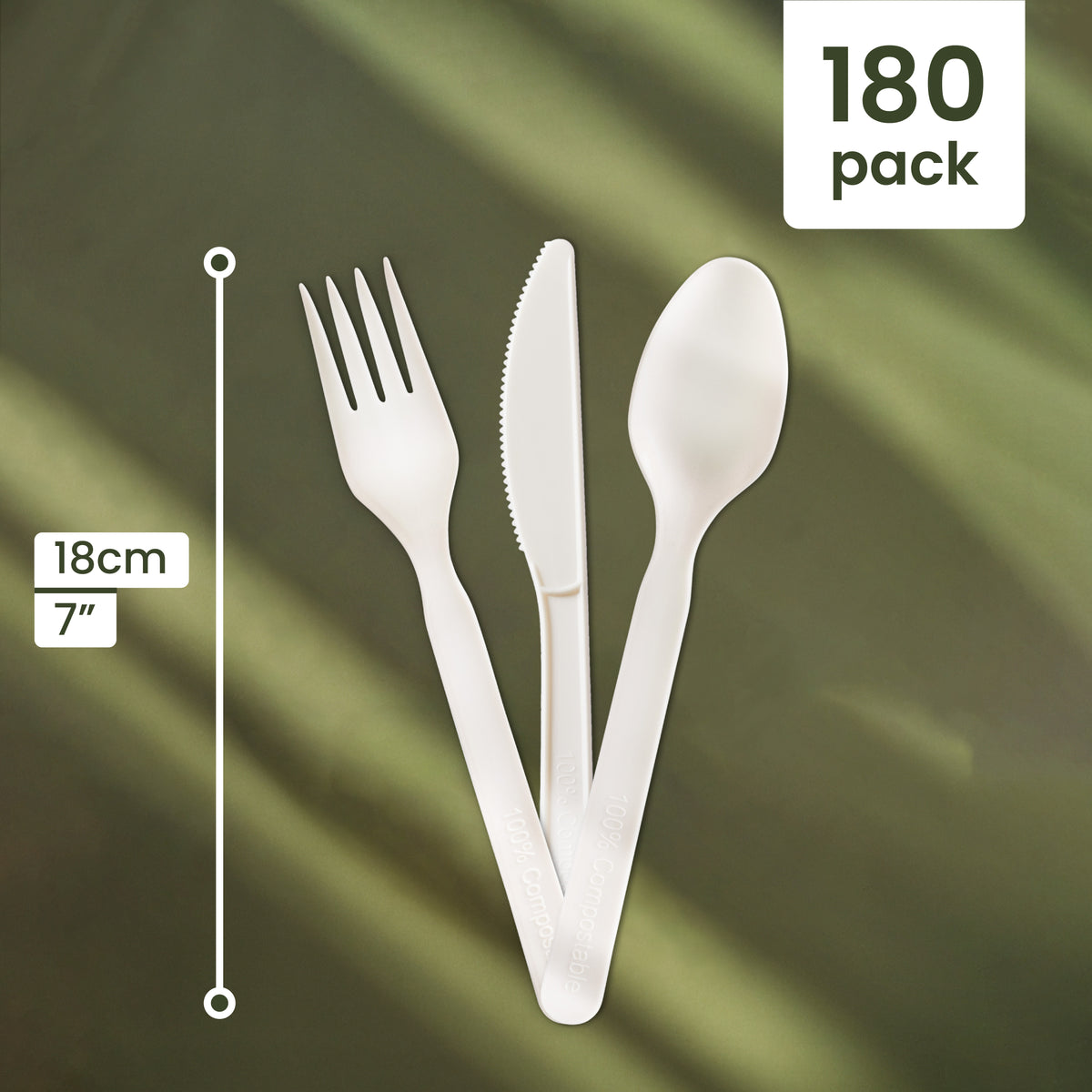 White PLA Cutlery Set