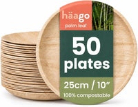 Round Palm Leaf Dinner Plates - 25cm (10")