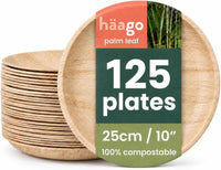 Round Palm Leaf Dinner Plates - 25cm (10")