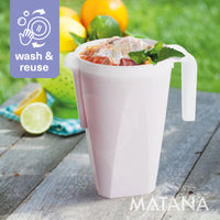 White Reusable Plastic Serving Pitchers (1.5L)