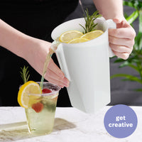 White Reusable Plastic Serving Pitchers (1.5L)