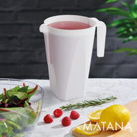 White Reusable Plastic Serving Pitchers (1.5L)