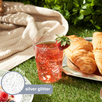 Silver Glitter Plastic Party Cups (285ml)