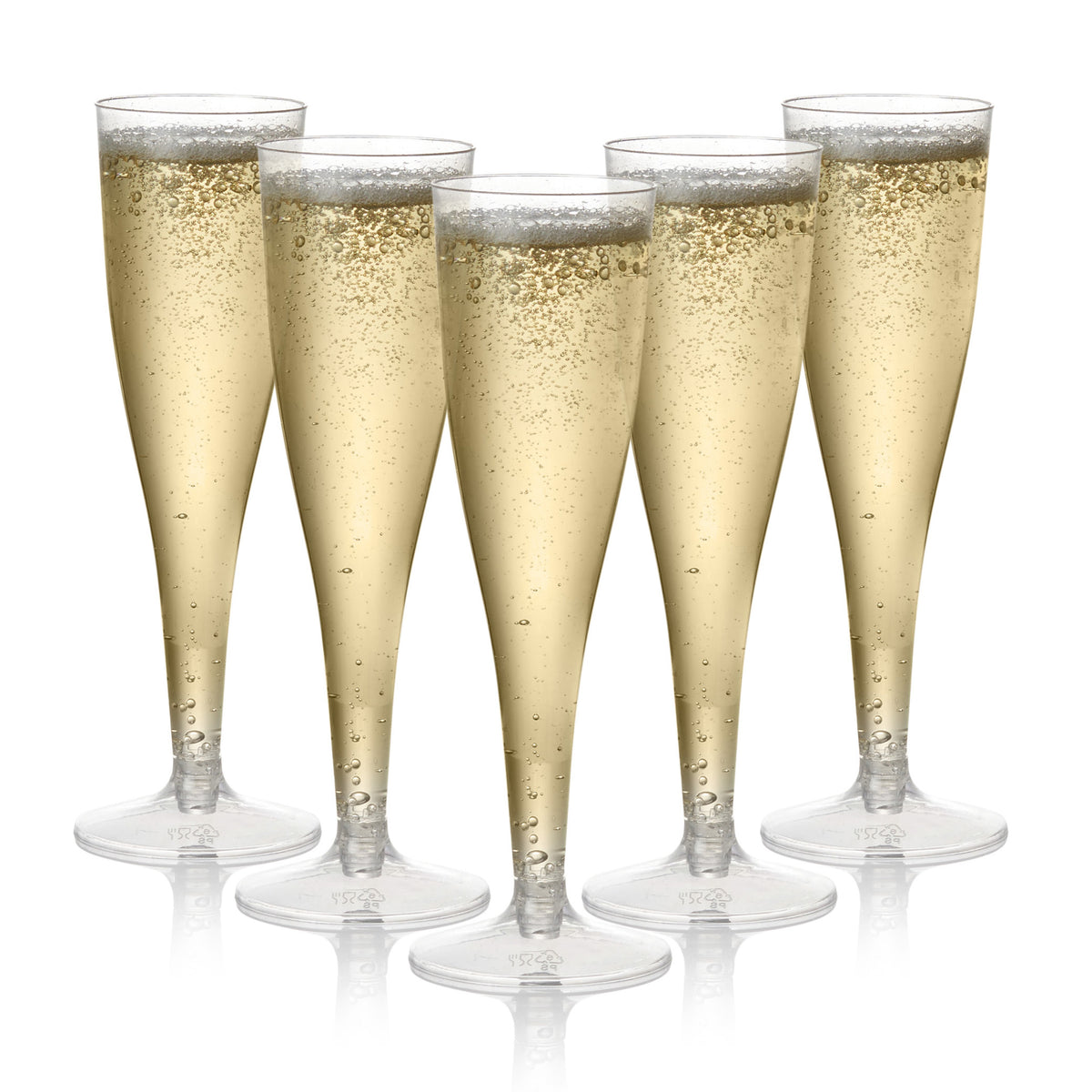 Reusable Plastic Champagne Flutes (130ml)