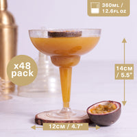 Gold Glitter Plastic Cocktail Glasses (360ml)