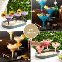 Plastic Cocktail Glasses with Gold Rim (360ml)