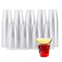 Silver Glitter Plastic Shot Glasses (30ml)