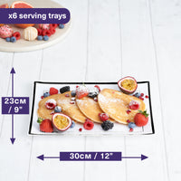 Reusable Plastic Serving Trays with Black Rim