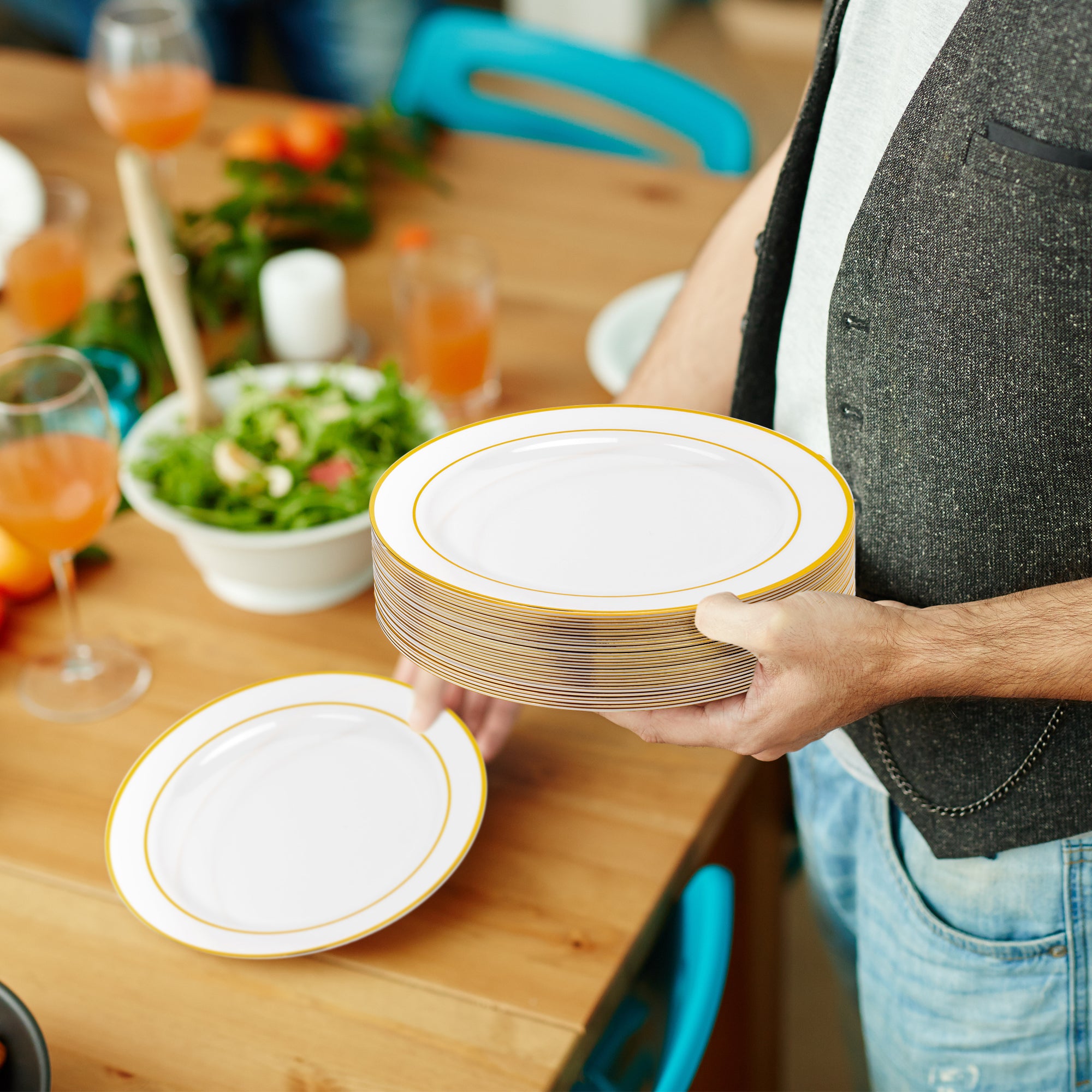 Non disposable plastic clearance plates