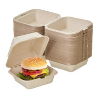 Sugarcane Burger Boxes - 15cm (6")