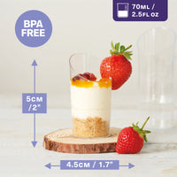 Reusable Angled Plastic Dessert Pots (70ml)