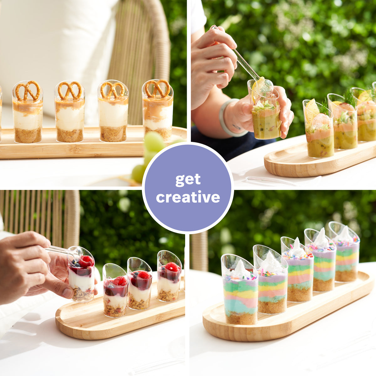 Reusable Angled Plastic Dessert Pots (70ml)