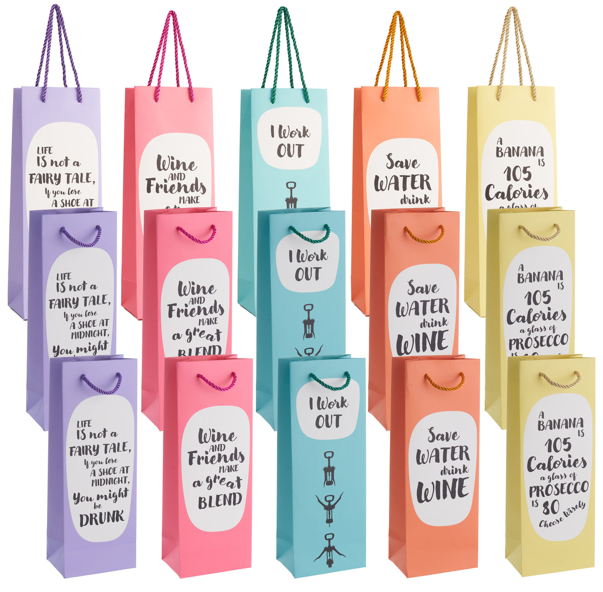 Funny Quote Wine Bottle Gift Bags