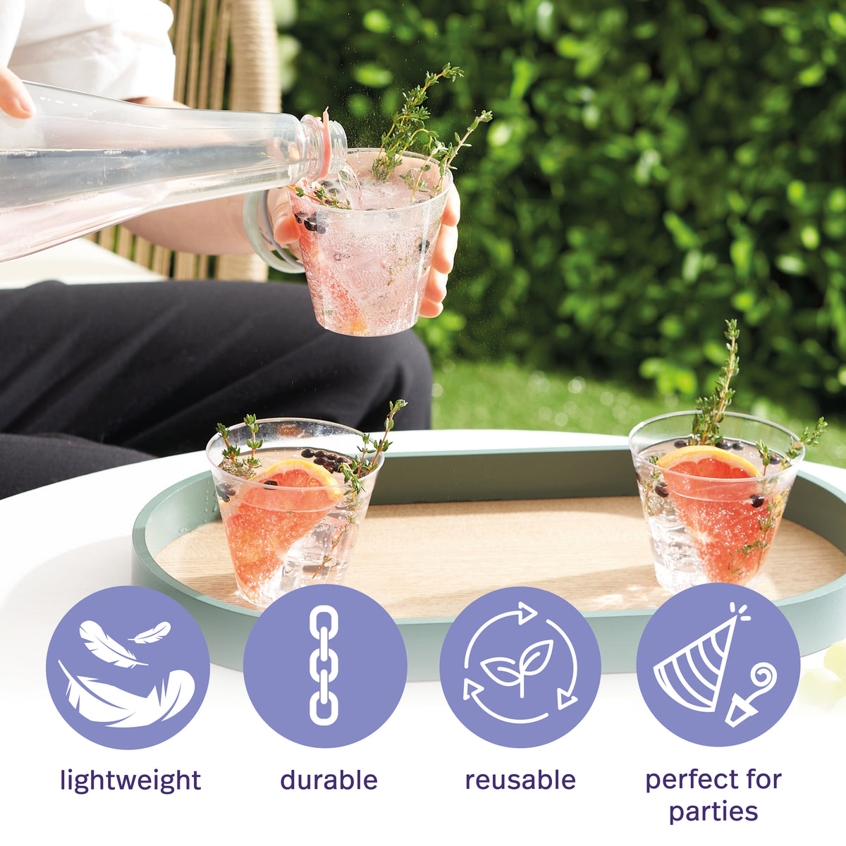 Reusable Clear Plastic Party Cups (285ml)