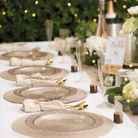 Plastic Dinner Plates with Hammered Rose Gold Rim (26cm)