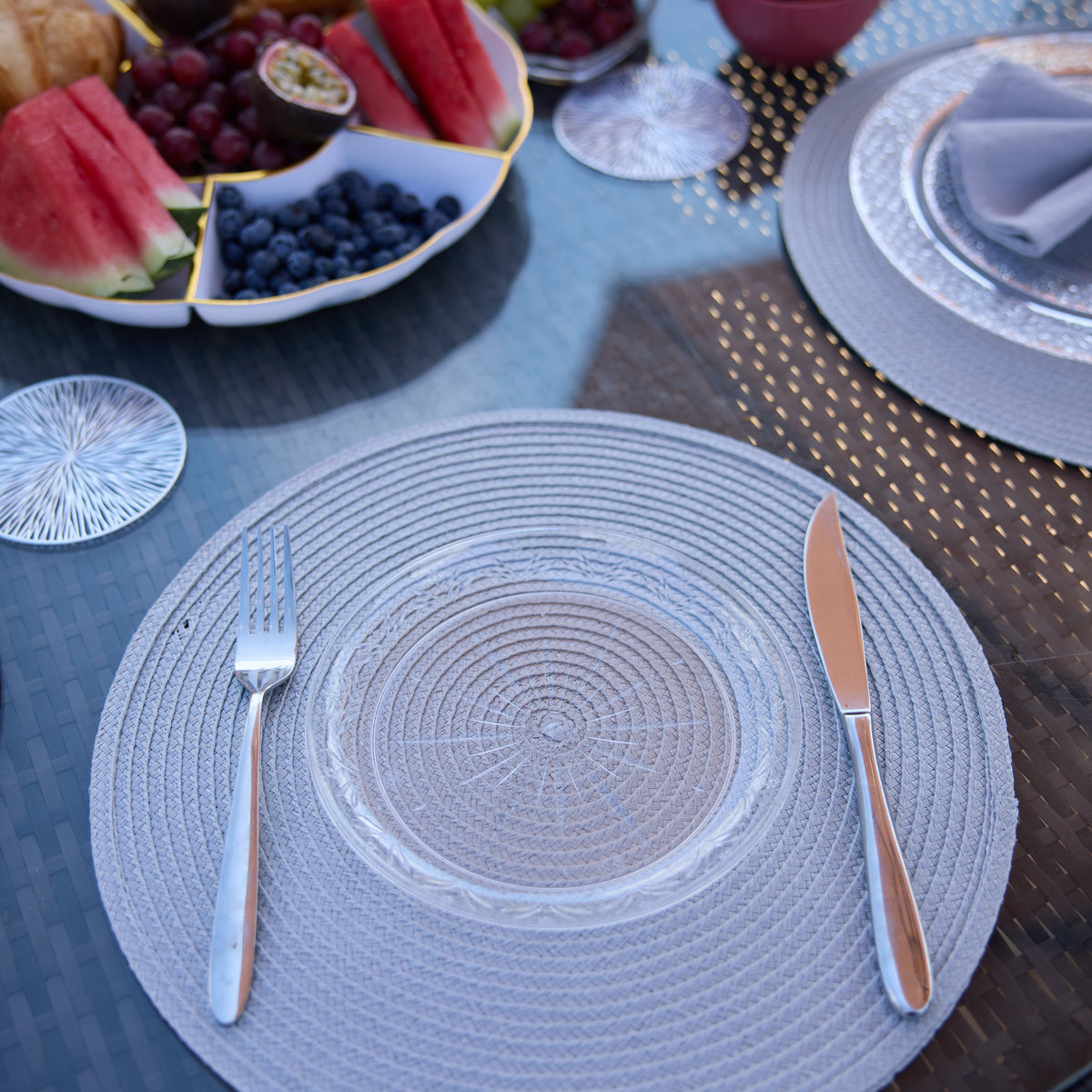 Clear Reusable Plastic Dessert Plates